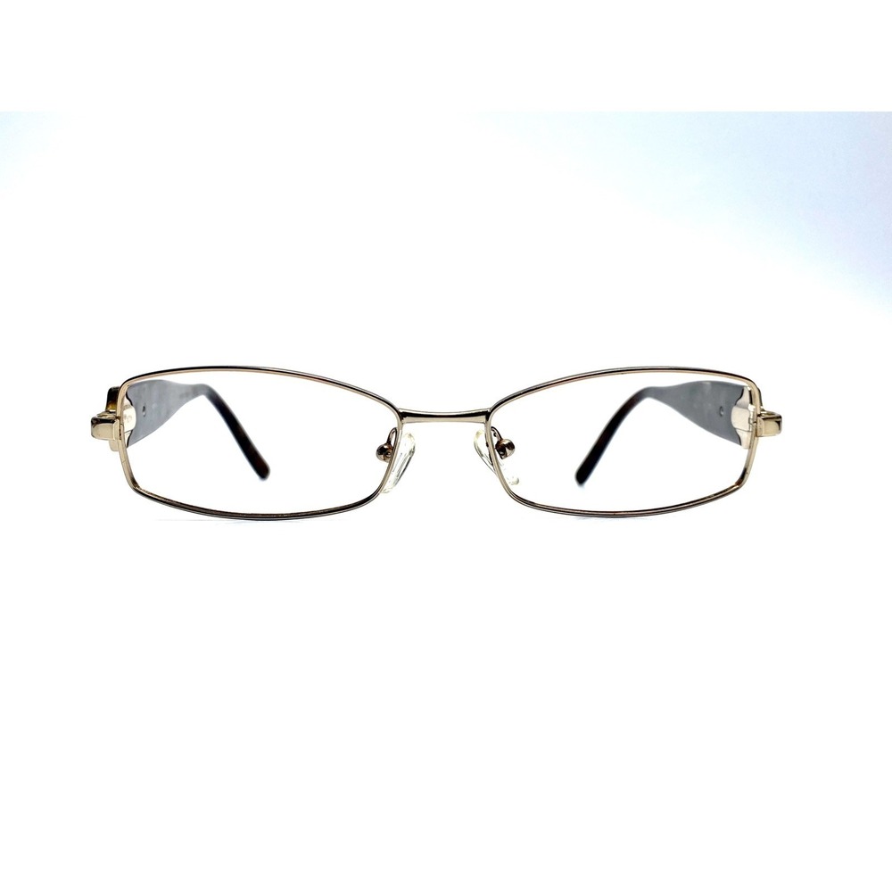 Versace Gold Brown Rectangular Medusa Eyeglasses Italy MOD 1139 2053 52 16 135